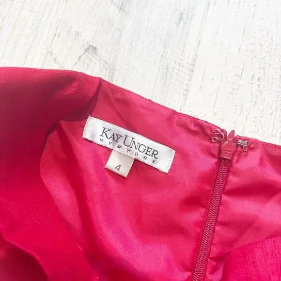 Kay Unger NWT Silk Bejeweled Dress Size 4 - Picture 3 of 5